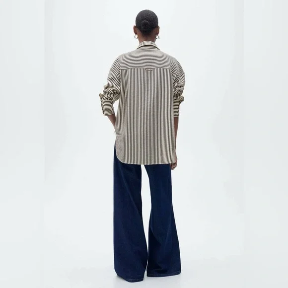 Mango striped button down blouse - Picture 2 of 5